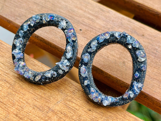 CIRCLE BLACK EARRINGS